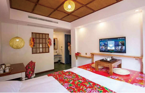 農家樂內景。廟爾臺村供圖